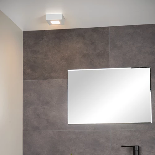 Lucide BRICE-LED - Plafonnière Badkamer - LED Dimb. - 1x8W 3000K - IP44 - Wit - sfeer 1